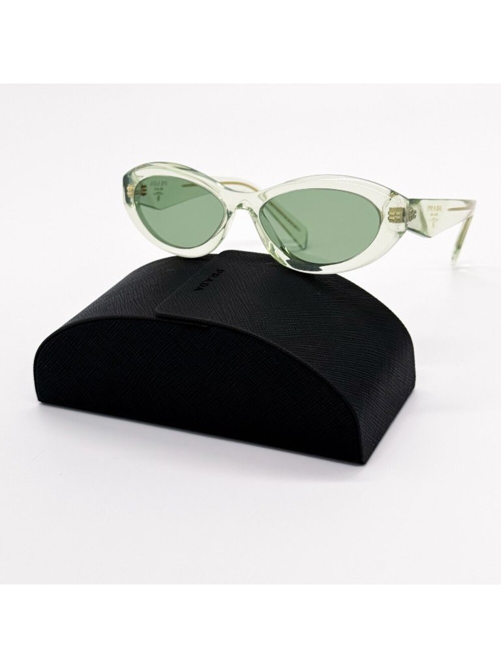 NEW PRADA SUNGLASSES PR26ZS 14R20E TRANSPARENT MINT WOMEN PR 26ZS 14R20E, SPR 26 - Picture 2 of 12